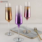 Champagne Flute 195ml Diamond Phombus Electroplate Shining Color Wine Glass Goblet Champagne Flute