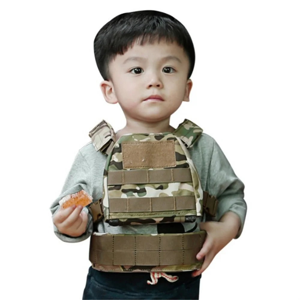 CP Camo L Tonysa Kids Camouflage Vest Kids Army Vest Kids Camo/Black Tactical Vest Costume Nylon Cs Game Fight Vest for Boys Adult 