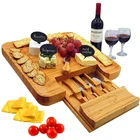 Board Cheese Bamboo Board Hot Product Square Durable Cheese Board Customizable Logos Bamboo Cheese Board