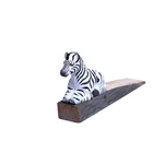 Hot Sale New Product Decor Carved And Painted Wooden Animal Doorstop