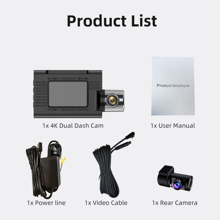 Coview New Mini 4k Dash Cam Front and Rear 4k DVR 2 Channels 1.47 Inches Dual Lens Black Box F1.8 for Rideshare Drivers supplier