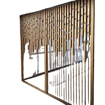 China Guangdong Laser Cut Metal Screen Factory Hotel KTV Lobby Stainless Steel Partition Screens Decoration Steel Room Divider