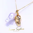 Jewelry Hot Selling 14K Gold Infused Natural Freshwater Baroque Pearl Heavy Metal Jewelry Necklace