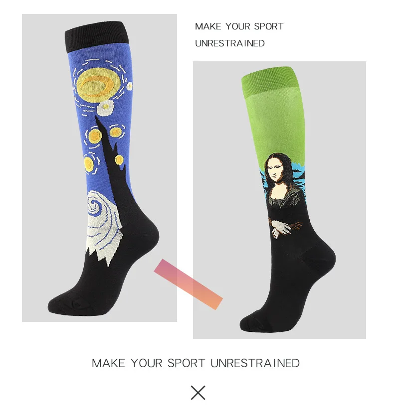 Wholesale Custom Knee High Long Cycling Medical Stocking 20-30 mmhg for Running Nurse Compression Socks