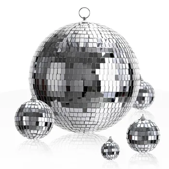 Laser mirror ball Christmas party atmosphere Foam decorative props stage hangings Reflective glass disco ball