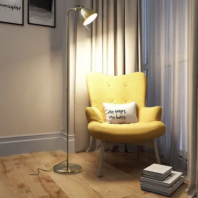 Modern simple Bronze indoor nordic floor lamp standard lamp mirror iron light with decoration
