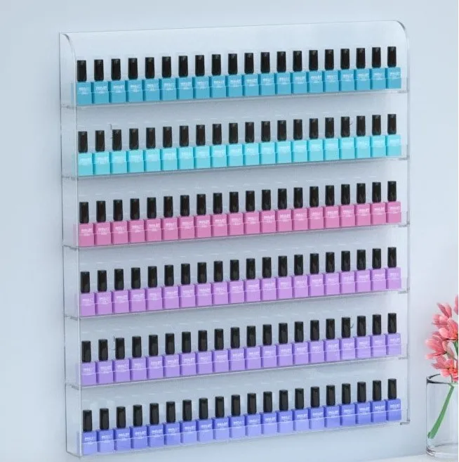 Nail Polish Rack Display Unit and Storage Nail Polish Wall Bracket Layered Shelf for Nail Polish Acrylic Display Rack