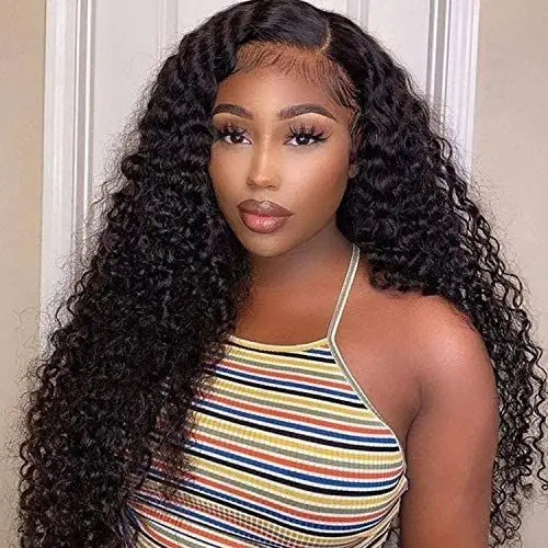 Brazilian Virgin Natural Hairline Water Curly Wave Lace Wigs Human Hair  With Baby Hair Transparent Lace Front Deep Wave Wigs - Buy Curly Lace Front  Wig,Natural Hair Wigs,Wig Lace Product on 