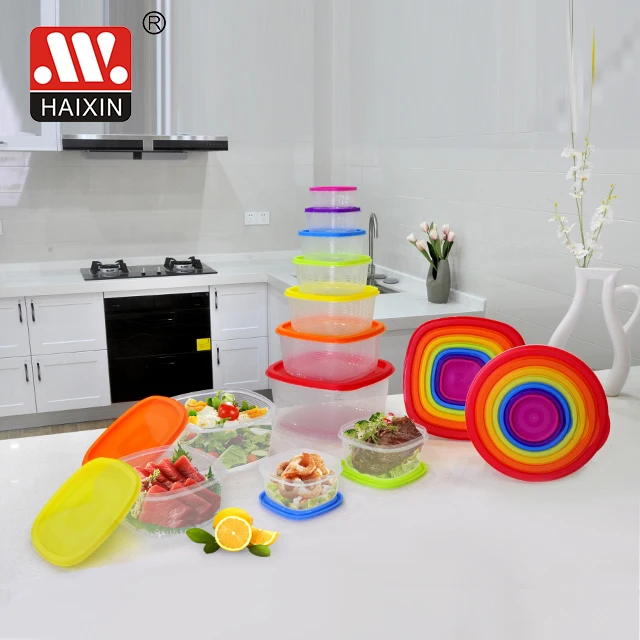 Haixing food organizer plastic red food container 5.2 liters fresh keeping large food storage box