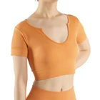 V Women Shirts Support Custom Breathable Solid Color Deep V Sexy Nude Yoga Women Crop Top T Shirts