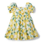 Girl Custom High End Summer Floral Print Baby Girl Dresses 2-12 Sweet Style Girl Clothing Girl Dresses