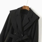 Fashion Coat Custom Wholesale European Size Fashion Lapel Ladies Trench Coat With Waistband