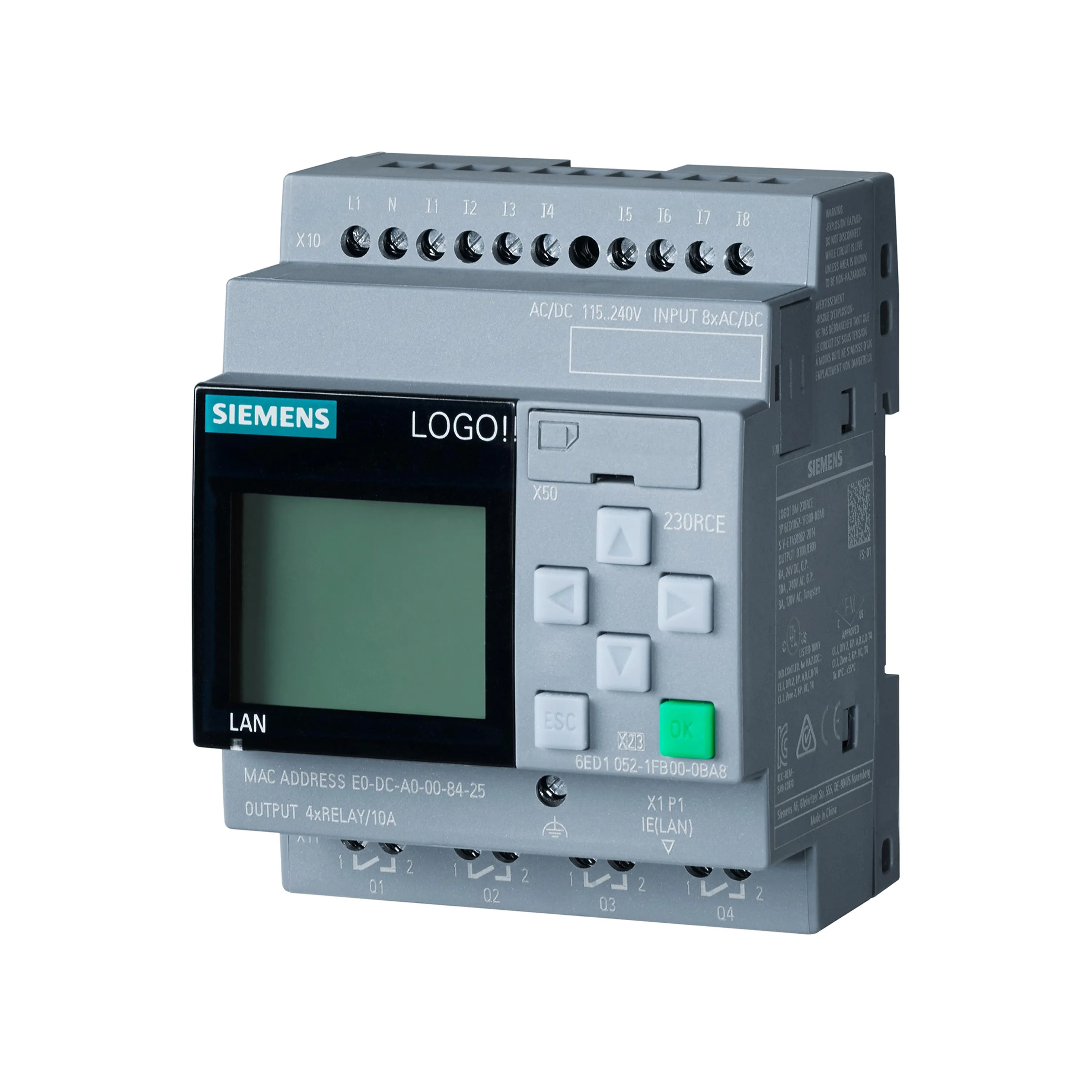 Siemens Logo Plc 6ED1052-1FB08-0BA1 Programmable Logic Controller Module  Plc Controller Price