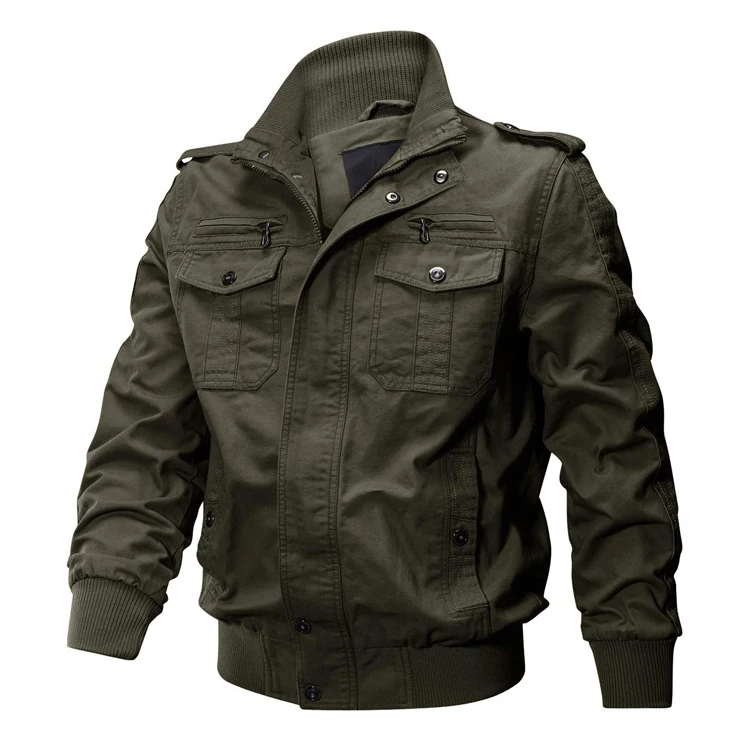 High Quality Men Cotton Jacket with Multi-Pocket Pilot Bomber Coat Casual Cargo Work Jacket Clothing Manufacturer Hunting Jacket