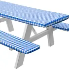 72x28 Inch Vinyl Fitted Waterproof Outdoor Top Table Cover Picnic Table Cover For Party