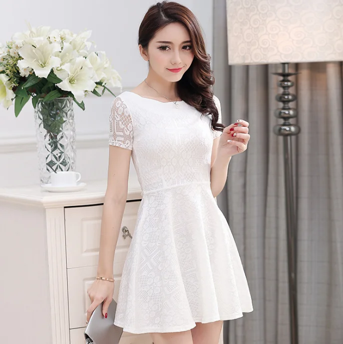 Hallhuber Lace Dress white elegant Fashion Dresses Lace Dresses 