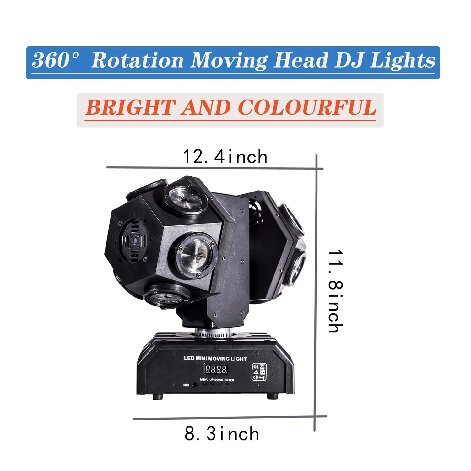 RGBW DMX512 Moving Head DJ Light Rotatable Stage Projection Lights Sound Activated KTV Disco Party Wedding Ambient Led Light