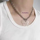 Butterfly Factory Custom Ladies Fashion Temperament Transparent Butterfly OT Buckle Necklace