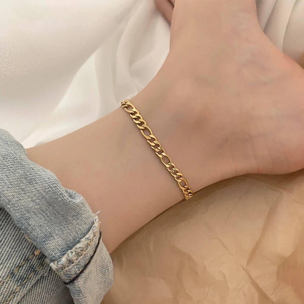 14k gold figaro anklet