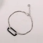 Sterling Silver Factory Direct Sale Sterling Silver Thin Chain Jewelry Ceramic Bracelet For Couple