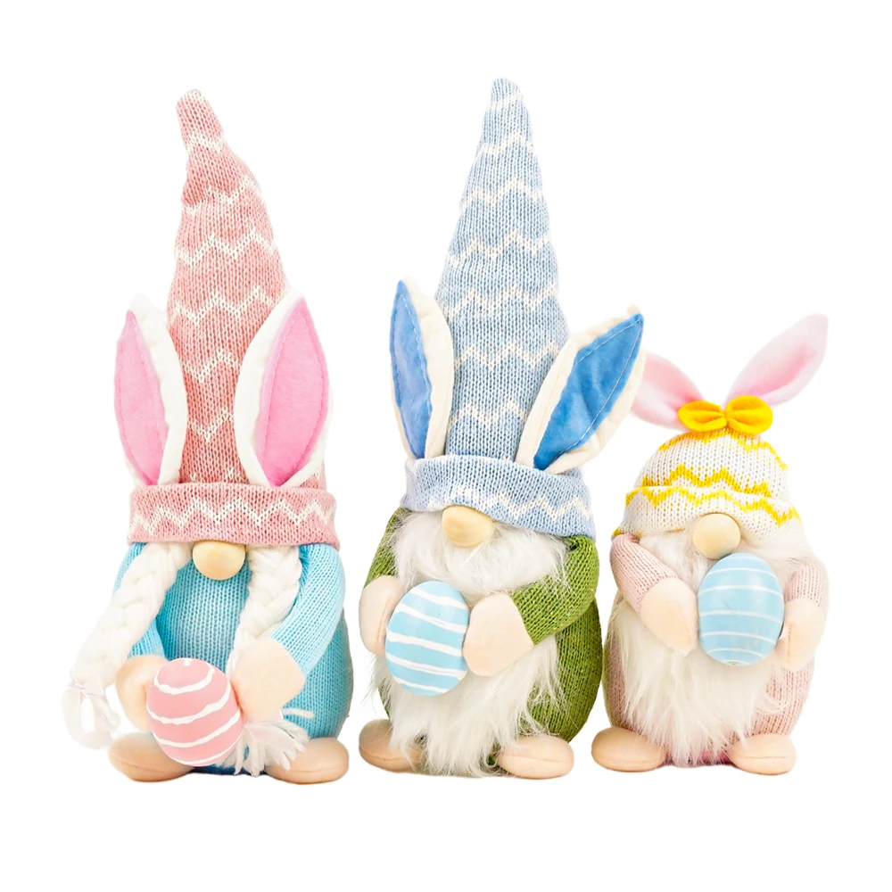 Wholesale Pink Bunny Decoration Craft Gnome Easter Decorations Toys Easter Plush Bunny Gnome Easter Decorations