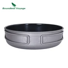 Titanium Boundless Voyage Outdoor Portable Pure Titanium Pan Titanium Non-Stick Frying Pan For Camping