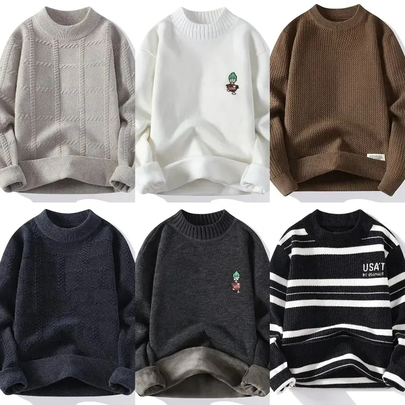 Men's Crewneck Sweater Soft Casual Classic Pullover Knitwear Lightweight Sweaters with Ribbing Edge