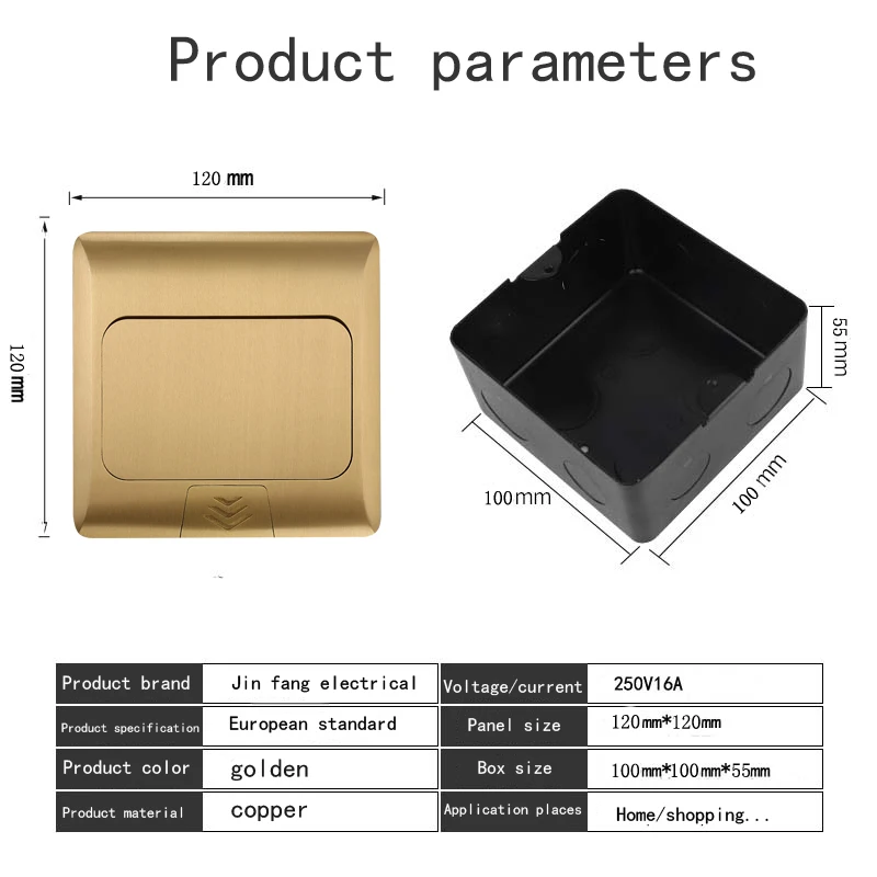 Custom copper pop-up USB charging module ground socket is embedded in the European standard power socket network floor socket