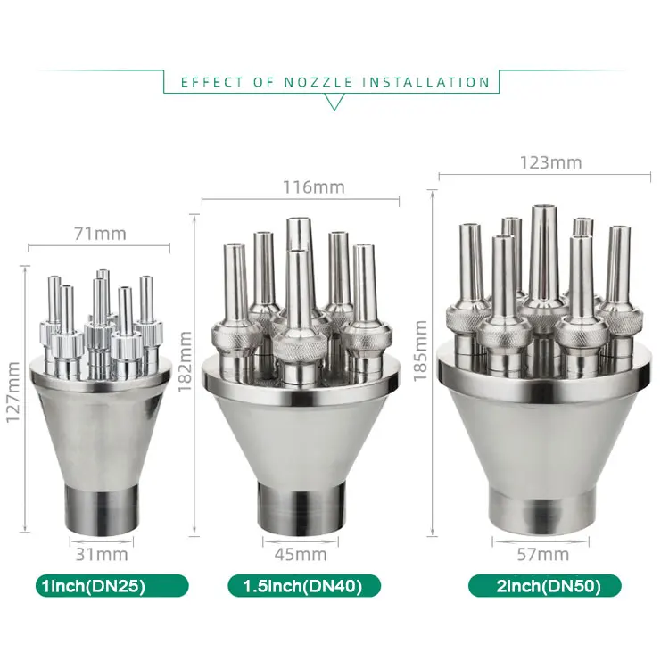 Factory Supply Stainless Steel Brass Adjustable Three Layer Flower Fountain Nozzle supplier