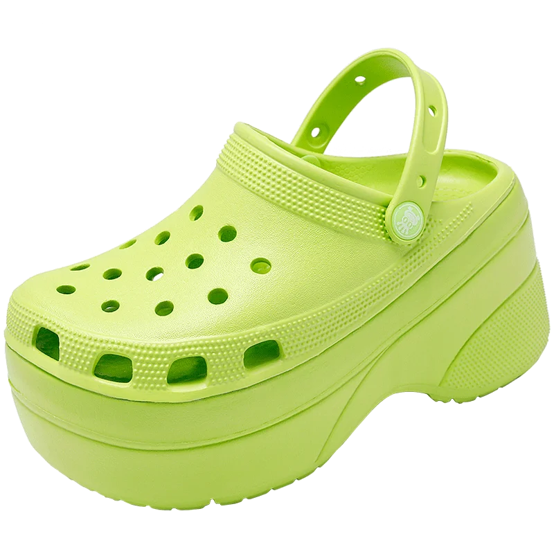 hot pink platform crocs