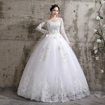 Summer China White Bridal Gowns 2021 Lace Wedding Dress For Women Bridal Classic Wedding Dresses