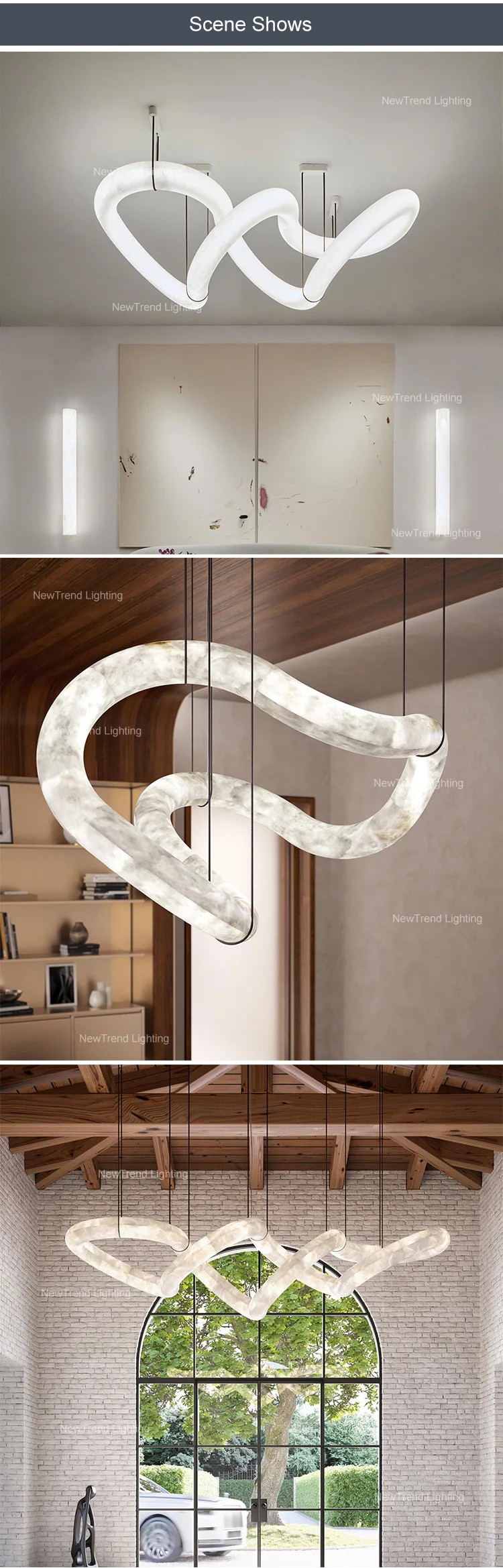 CPL-236 New Design Indoor Decoration Living Room Dining Room Bedroom Modern Marble Irregular LED Chandelier factory