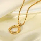 Fashion For Women High Quality Fashion Metal Lava Ring Pendant Necklace Titanium Steel Necklace For Women