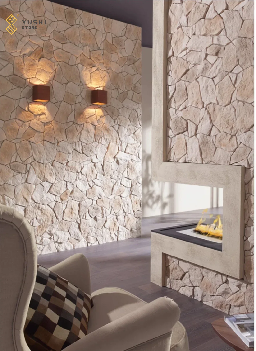 YUSHI Exterior Wall Culture Stone Random Shape Panels Natural Slate Stone Wall Cladding factory