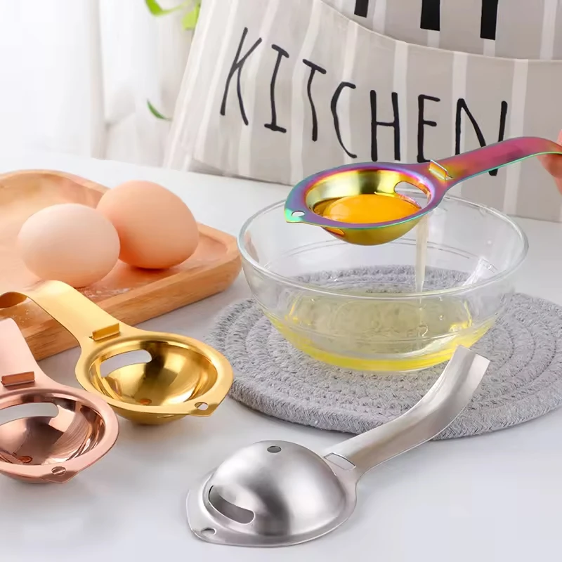 Home Accessories Kitchen Tools Manual Egg Divider Stainless Steel Egg White Yolk Separator Filter