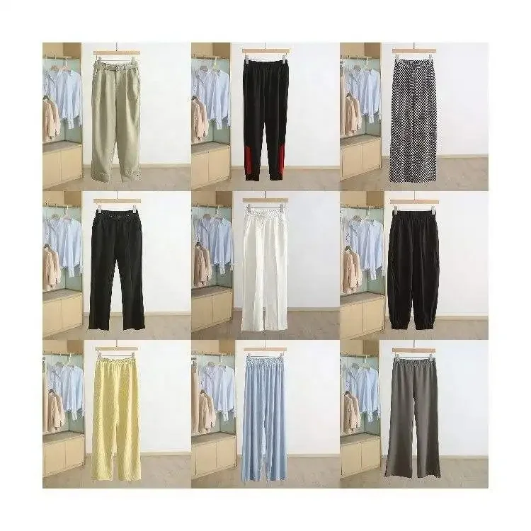 Spring and fall new embroidered sports pants wide leg pants women's drawstring high-waisted loose casual pants