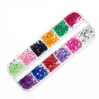 Nail Decoration Wholesale Price Colorful Diamond 12 Stlyle Each Box For Nail Decoration Rhinestone