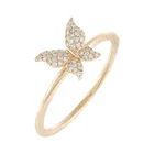 Silver Jewelry Silver Gemnel Fashionable 2021 Trendy Butterfly White Diamond 925 Silver Jewelry Zirconia Rings