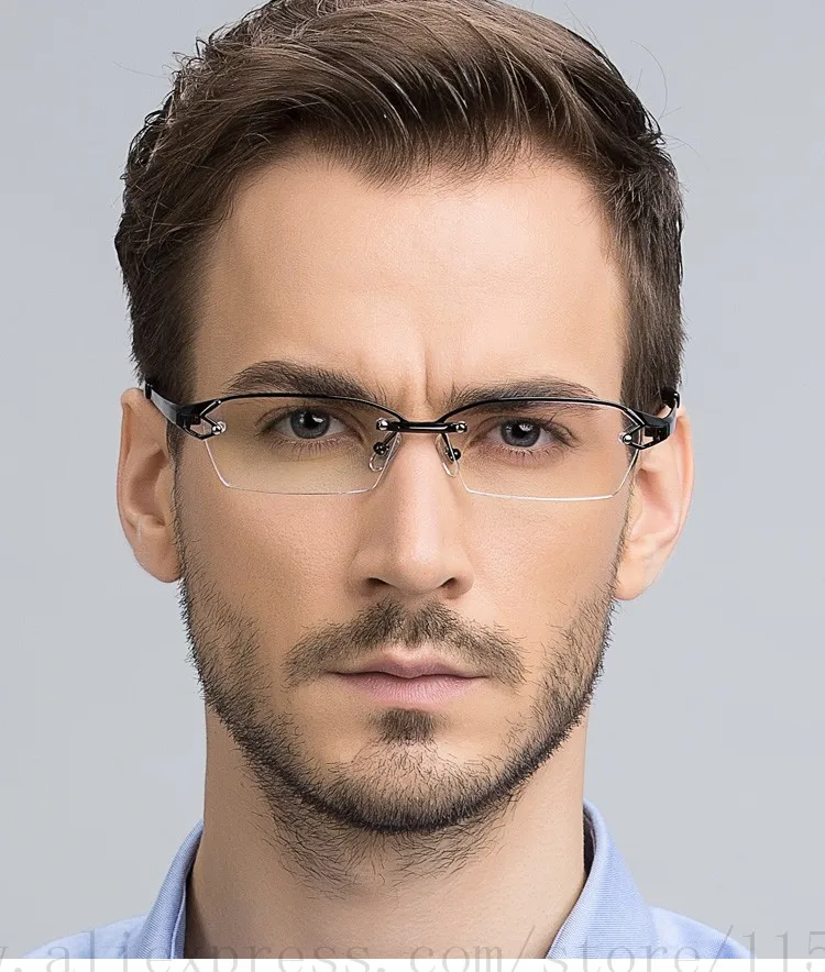 2022 Fashion Pure Titanium rimless eyeglasses frame Brand designer Men Glasses suit reading glasses optical prescpriton lenses