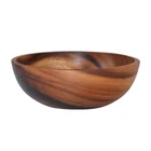 Bowls Bowl Salad Server FREE Tableware Wood Salad Serving Bowls Spoon Fork Set Custom Logo Cooking Acacia Wooden Bowl