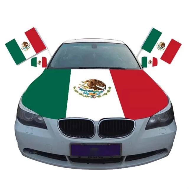 Mexican Car Engine Hood Cover Flag  All Country Elastic Fabric Car Bonnet Banner Mexico Car Window Mirror Cover Flag