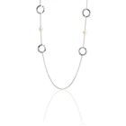 Pearl Necklace Round Circle Pendants Pearl Statement Mother-of-Pearl Chain Necklace