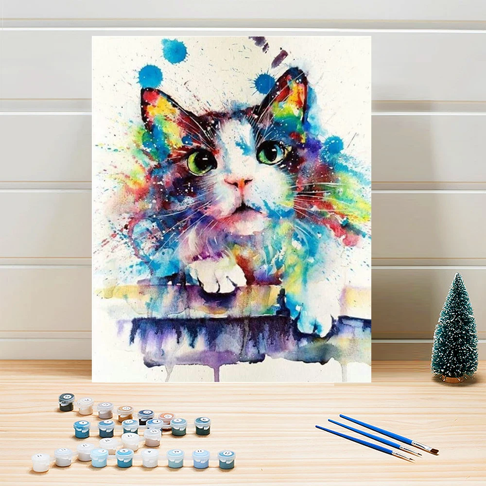 Modern Art Paintings Abstract Oil Handmade Acrylic Cat Dog Animals Wall  Picture Home Decor Animal Diy Painting By Numbers - Buy Nake Girl Pictures  Wall Modern Art Paintings Line Wood Hand On