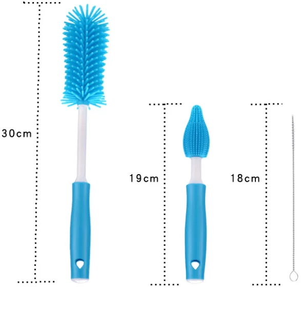 Silicone Bottle Cleaning Brush, Baby Bottle Nipple Straw Brush Set, Cleaning Washer Kit for Infant Pacifier Teat Nozzle
