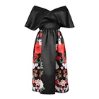 New Dress New Coming Elastic High Waist European Retro V-neck Floral Printed Dress Slim Casual Dress