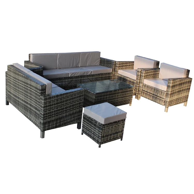 product 2025 pe rattan outdoor patio set coffee table and sofa set-3