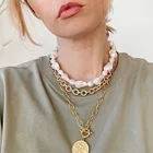Jewelry Gold Earring Fashion Jewelry 14k Gold Plating CZ Pearl Jewelry Sets Gold Earring Necklace Set For Women