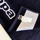 Logo Towels Luxury 100% Cotton Customized Logo Black Color Sports Towels