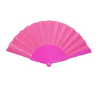 Hand Fan Folding Bulk Handmade Wedding Hand Fan Cloth Platsic Folding Printed Logo Personalized Plastic Hand Fan
