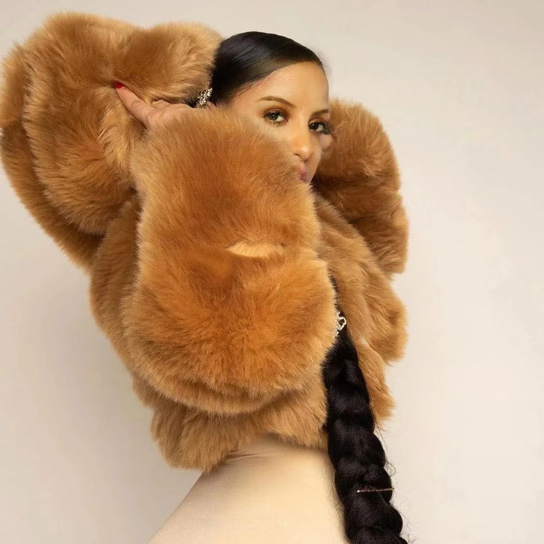 faux fur hoodie coat